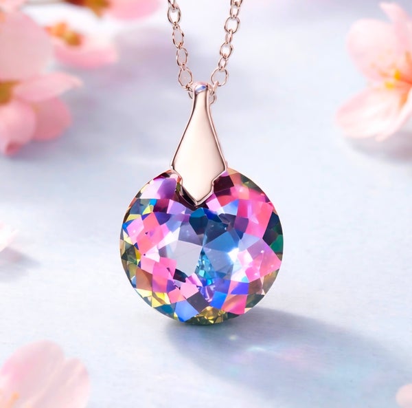 Swarovski 1,5cm Vitrail Light kristalliriipus kaulakoru