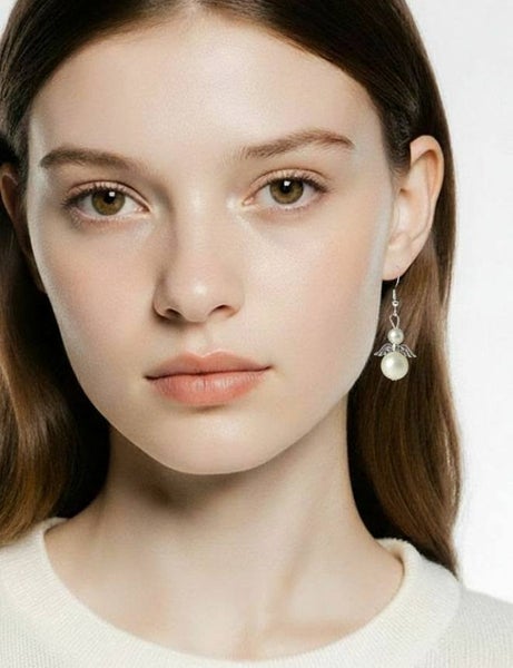 Helmienkeli korvakorut hopeakoukuin