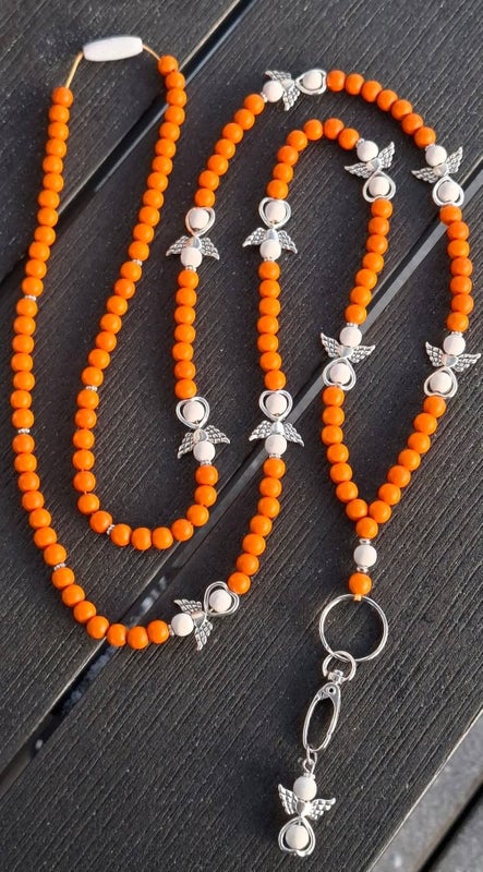 Enkeli oranssi (puuhelmet ja -enkelit)