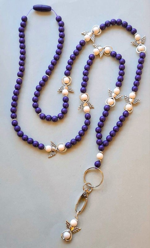 Enkeli tumma lila (puuhelmet ja -enkelit)