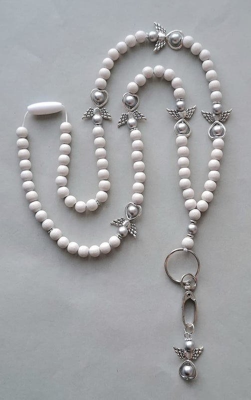 Enkeli valkoinen (puuhelmet ja -enkelit)