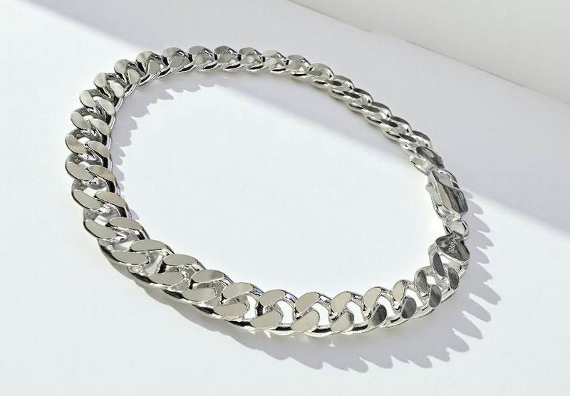 Hopeinen 7,2mm panssarirannekoru 20cm ja 22cm