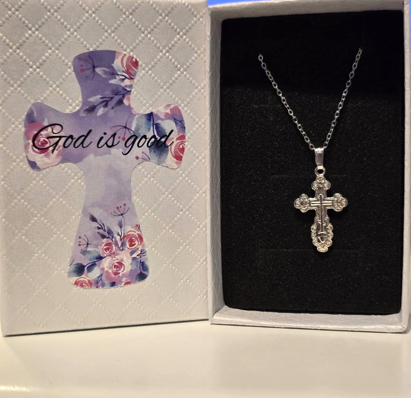 Ortodoksi hopearisti 2cm lahjarasiassa (jokainen rasia yksil&ouml;llinen)