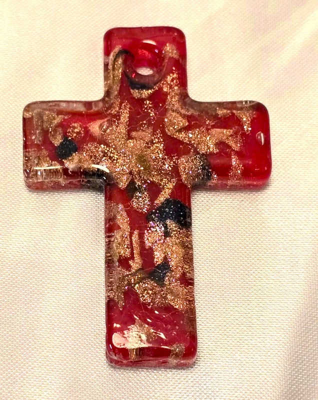 5cm punainen foliolasiristi