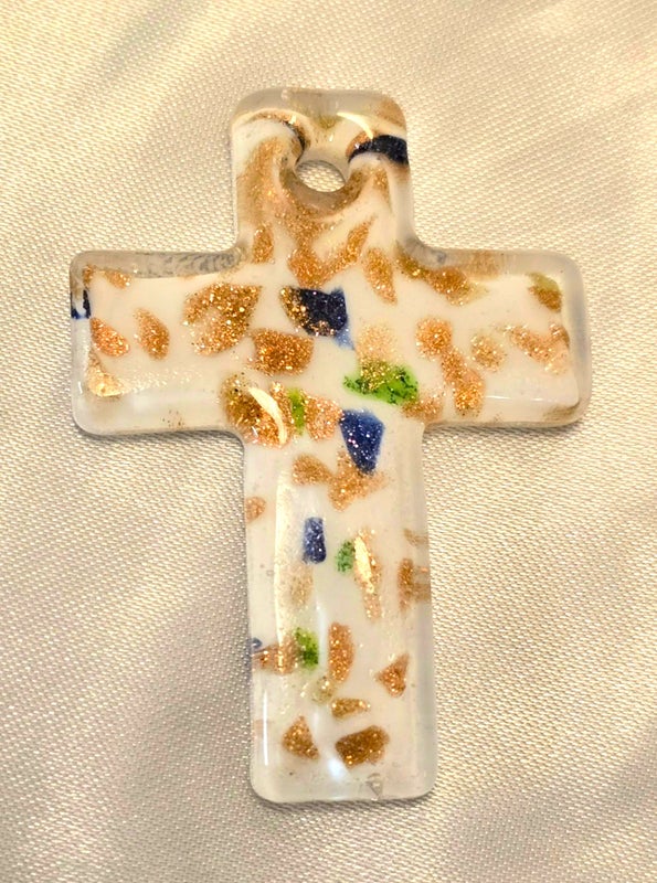 5cm valkoinen foliolasiristi