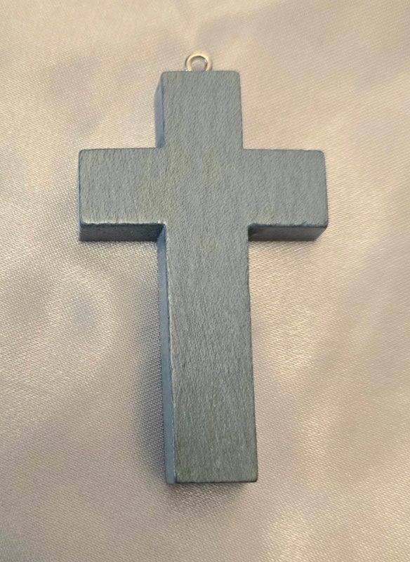 6cm, vaaleansininen puuristi