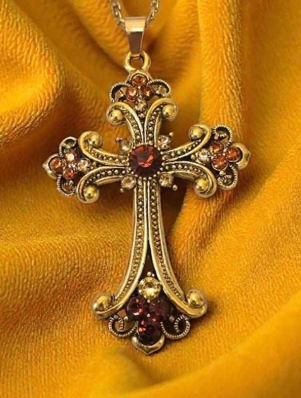 MARIA MAGDALENA hunajanruskea strassiristi 6cm