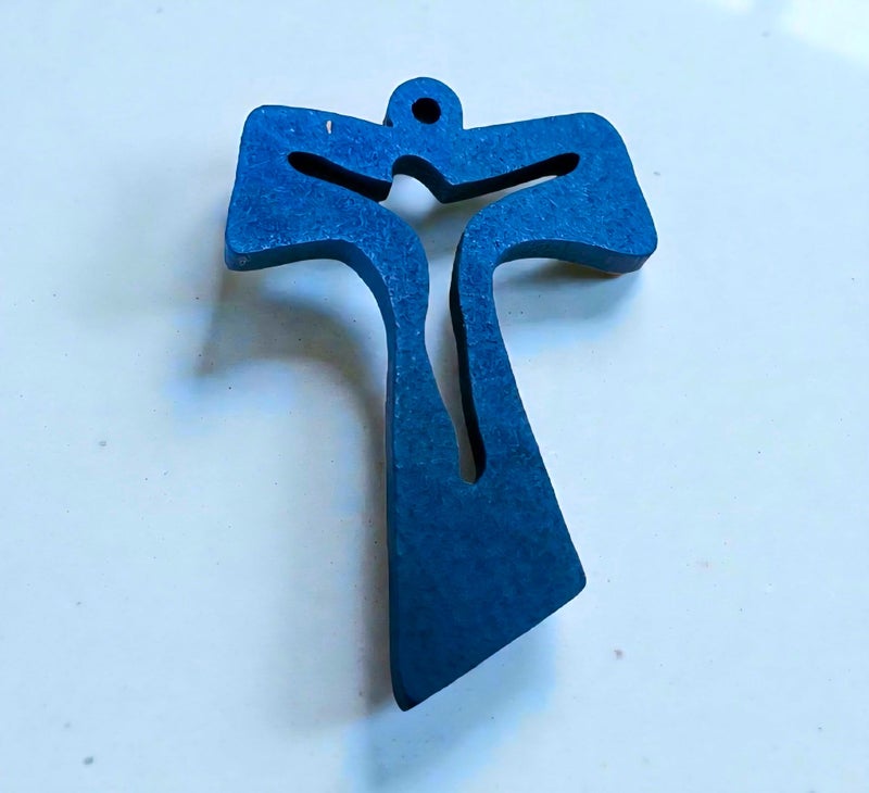 4cm, sininen puukrusifiksi