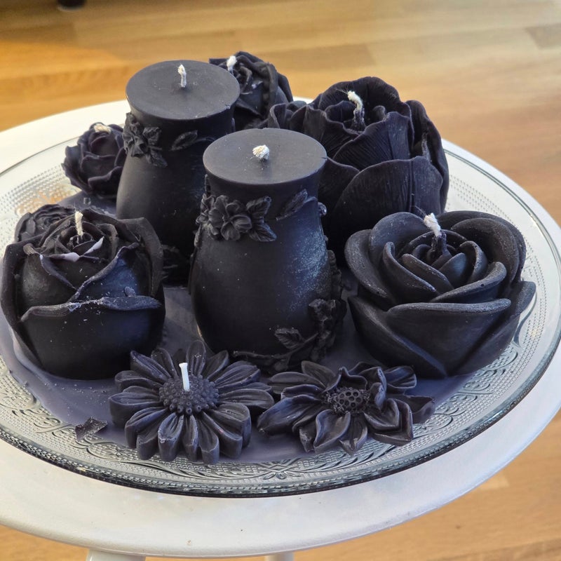 Muistojen valo &ndash; musta kynttil&auml;asetelma kuva 3