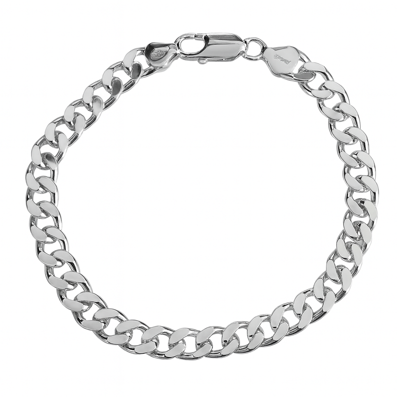 Miesten hopeinen 7,2mm panssarirannekoru