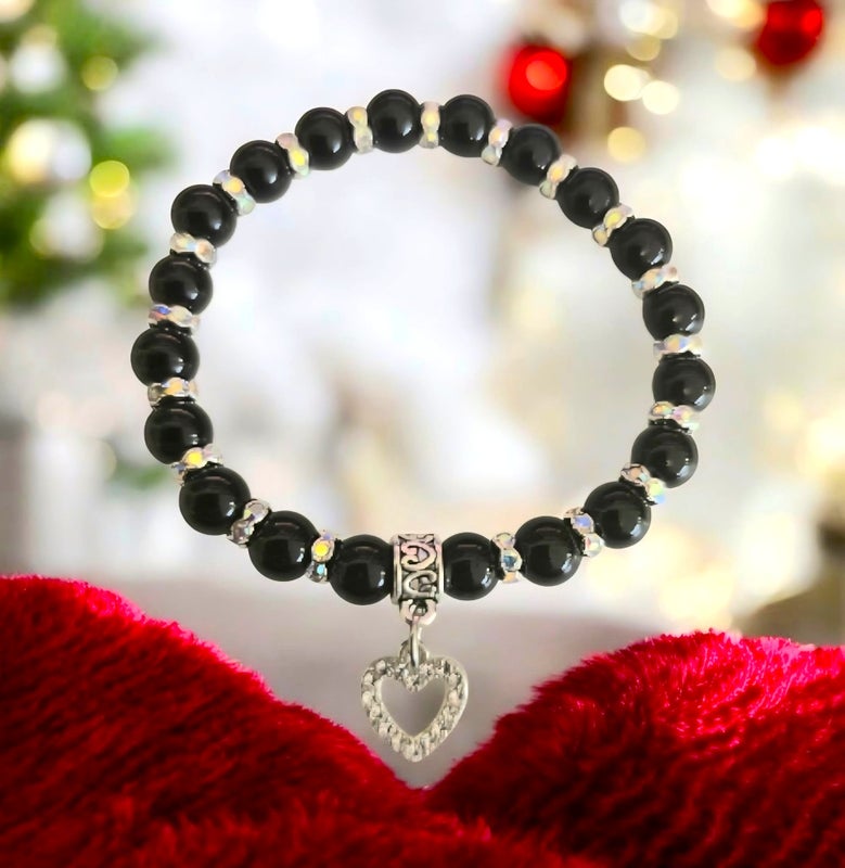 Musta (8mm lasihelmi)